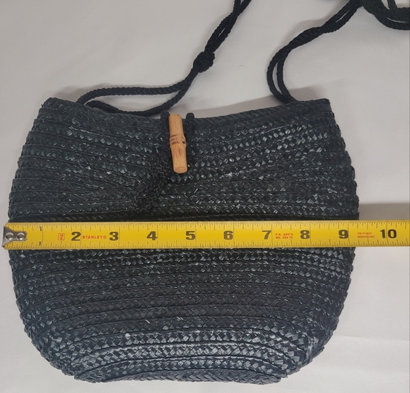 Vintage 1960s LESCO - Black - Woven Shoulder Bag - Made in Hong Kong - Picture 9 of 10